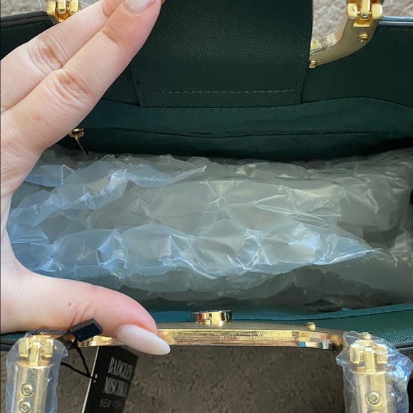 Badgley Mischka Black and Gold Handbag with Wallet - Picture 6 of 6